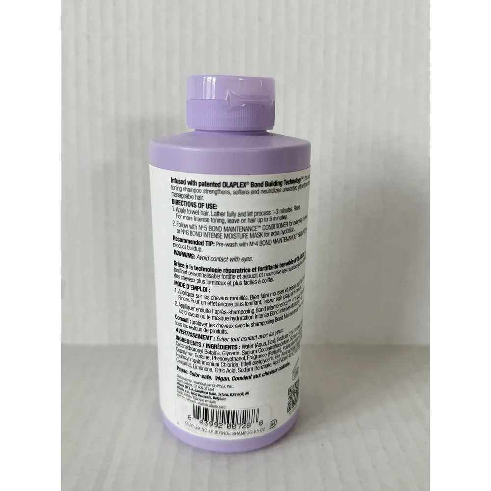 OLAPLEX No. 4P Blonde Enhancer Toning Purple Shampoo 8.5 oz 250mL NEW Sealed